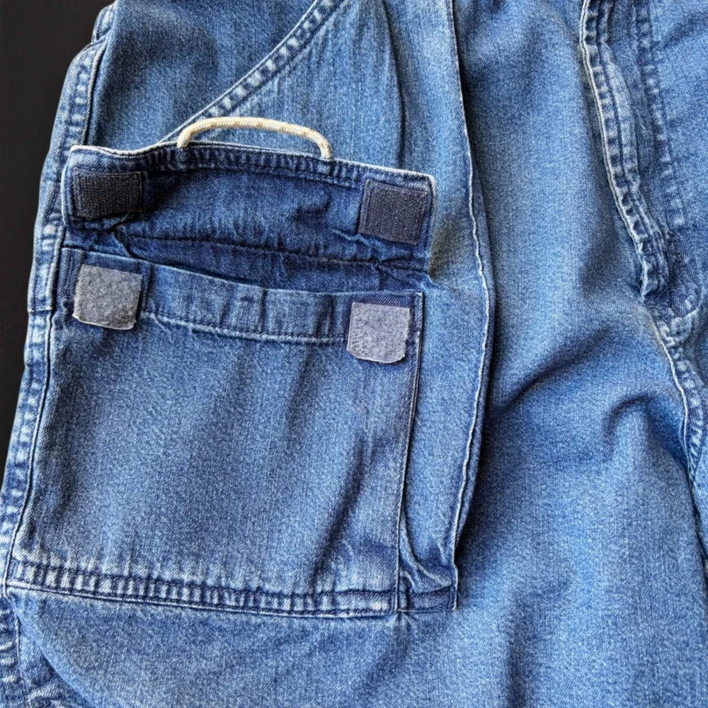 VTG Columbia PFG Denim Cargo Fishing Shorts Mens Blue 106 FM 8000 Utility Pocket